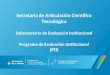 Secretaría de Articulación Científico Tecnológica Subsecretaría de Evaluación Institucional Programa de Evaluación Institucional (PEI)
