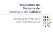 Requisitos de Sistema de Gerencia de Calidad Edna Negrón, PhD, CFSP edna.negron1@upr.edu