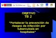 OBJETIVO TB 2 "Fortalecer la prevención de riesgos de infección por tuberculosis en hospitales" GRUPO O LEVIR