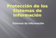 Protección de los Sistemas de Información Sistemas de Información