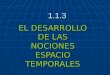 1.1.3 EL DESARROLLO DE LAS NOCIONES ESPACIO TEMPORALES