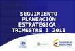 SEGUIMIENTO PLANEACIÓN ESTRATÉGICA TRIMESTRE I 2015 Corte 31/03/2015