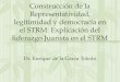 Construcción de la Representatividad, legitimidad y democracia en el STRM: Explicación del liderazgo Juarista en el STRM Dr. Enrique de la Garza Toledo