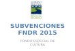 SUBVENCIONES FNDR 2015 FONDO ESPECIAL DE CULTURA