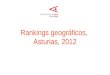 Rankings geográficos, Asturias, 2012. Rankings geográficos, 2012