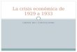 CRISIS DEL CAPITALISMO La crisis econ³mica de 1929 a 1933