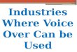Industries Where Voice Over Can be Used