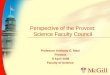 Perspective of the Provost: Science Faculty Council