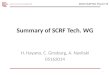 Summary of SCRF Tech. WG