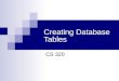 Creating Database Tables