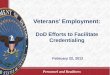 Veterans’ Employment: DoD Efforts to Facilitate Credentialing