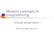 Modern concepts of programming