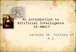 An introduction to Artificial Intelligence  CE-40417