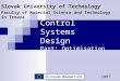 Control Systems Design    Part: Optimisation