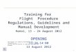 Training for  Flight  Procedure Regulations, Guidelines and Manual Development
