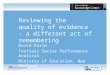 Reviewing the quality of evidence – a different act of remembering