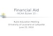 Financial Aid - NCAA Bylaw 15 -