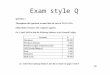 Exam style Q