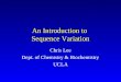 An Introduction to  Sequence Variation