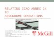 Relating ICAO Annex 14 to  AERODROME OPERATIONS