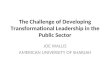 The Challenge of Developing Transformational Leadership in the Public Sector