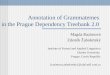 Annotation of Grammatemes  in the Prague Dependency Treebank 2.0