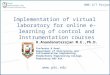 Implementation of virtual laboratory for online e-learning of control and Instrumentation courses