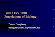 BIOLOGY 1010  Foundations of Biology
