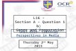 L16 –  Section A – Question 1 b)  Genre and Preparation