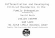 Differentiation and Developing Critical Boundaries in the  Family Enterprise