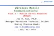 Wireless Mobile Communications: Part 2 – Mobile Ad-hoc Networks (MANET)