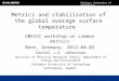 Metrics and stabilization of the global average surface temperature