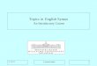 Topics in  English Syntax An Introductory Course