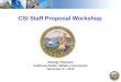 CSI Staff Proposal Workshop