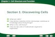 Section 1: Discovering Cells