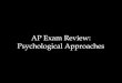AP Exam Review: Psychological Approaches