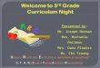 Welcome to 3 rd  Grade  Curriculum Night