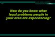 How do you know what legal problems people in your area are experiencing?