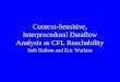 Context-Sensitive, Interprocedural Dataflow Analysis as CFL Reachability