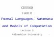 CD5560 FABER Formal Languages, Automata  and Models of Computation Lecture 9 Mälardalen University