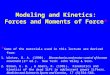 Modeling and Kinetics: Forces and Moments of Force *