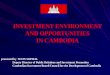 INVESTMENT ENVIRONMENT  AND OPPORTUNITIES IN CAMBODIA