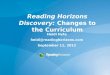 Reading Horizons Discovery:  Changes to the Curriculum