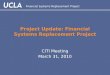 Project Update: Financial Systems Replacement Project