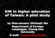 EMI in higher education of Taiwan: A pilot study