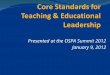 Core Standards for  Teaching & Educational Leadership