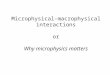Microphysical-macrophysical interactions or Why microphysics matters