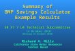 Summary of BMP Savings Calculator Example Results