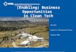 (Enabling) Business Opportunities  in Clean Tech
