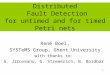 Distributed  Fault Detection for untimed and for timed Petri nets